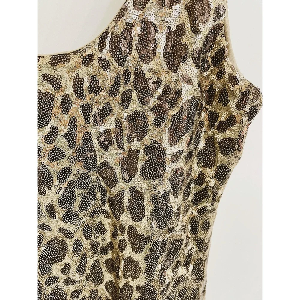 Minimi Leopard Sequins Embellished Tank Top XL - Picture 2 of 4